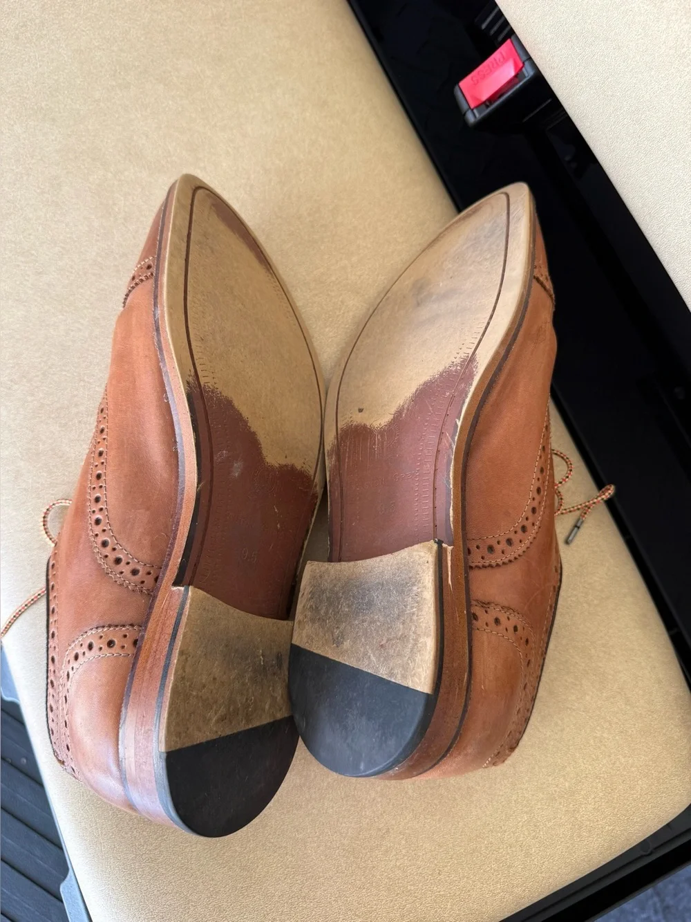 Aston Grey Collection Brown Leather Cap Toe Lace Up Men's Oxfords Size 9.5